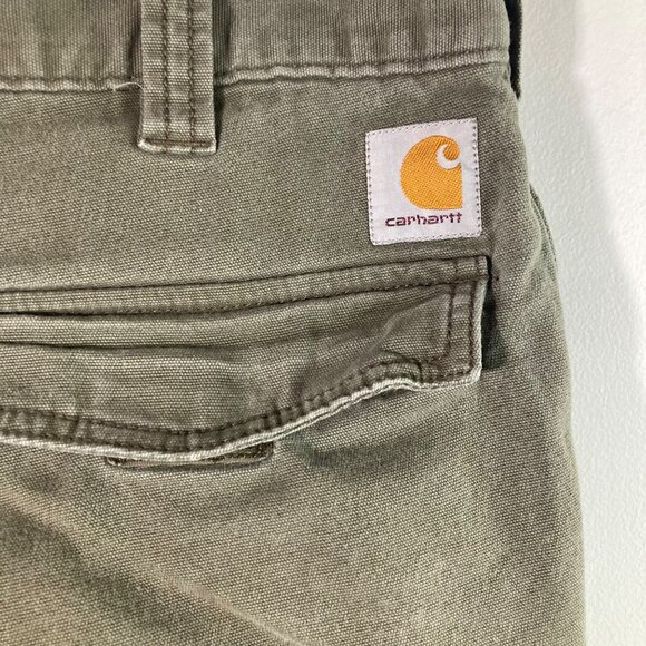 Mens Carhartt Relaxed Fit Cargo Shorts Green 32 Cotton Elastane 103542 217 - Picture 4 of 7